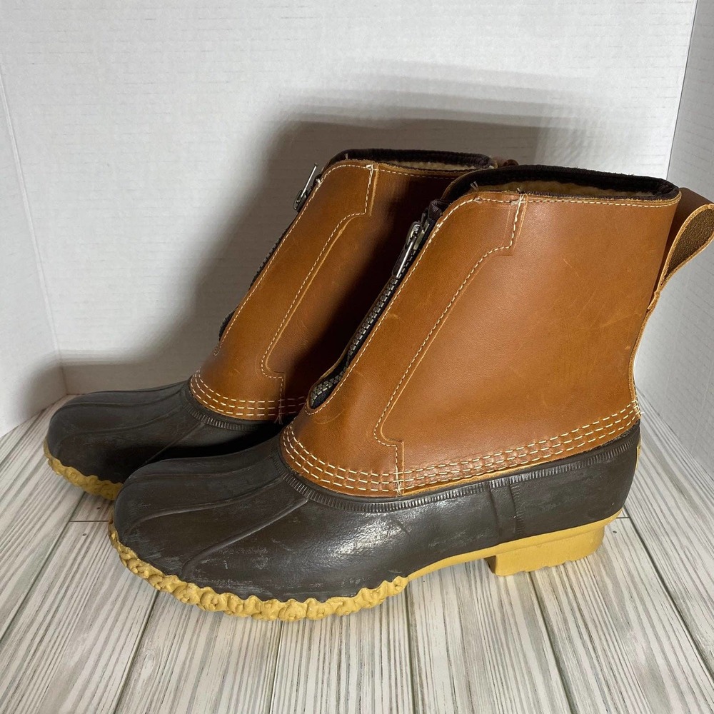 LL Bean Men Boot Zip Fleece Lined style 206030 size 8M